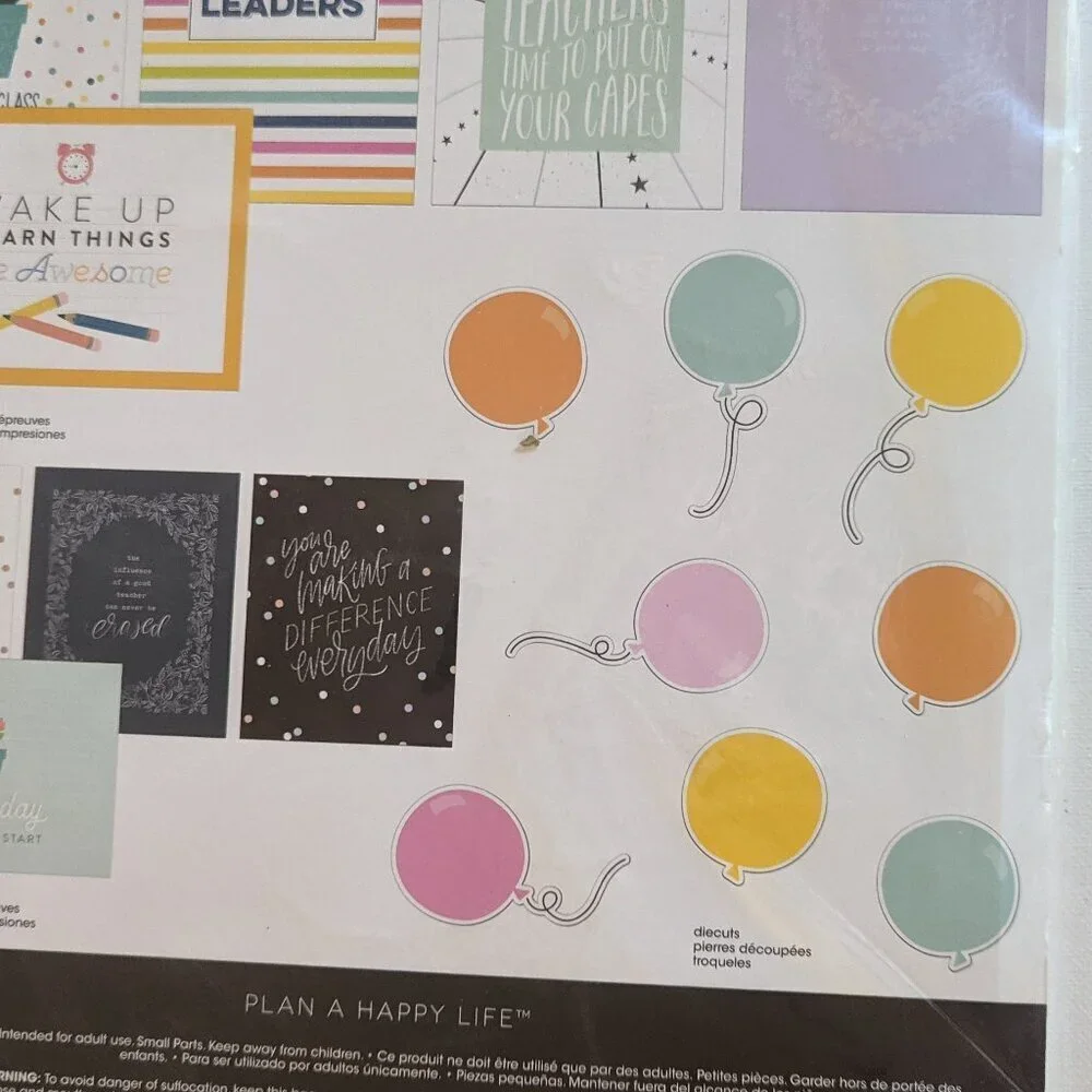 NWT Happy Planner Teacher 'Change the World' 41pc Wall Art Kit Classroom School